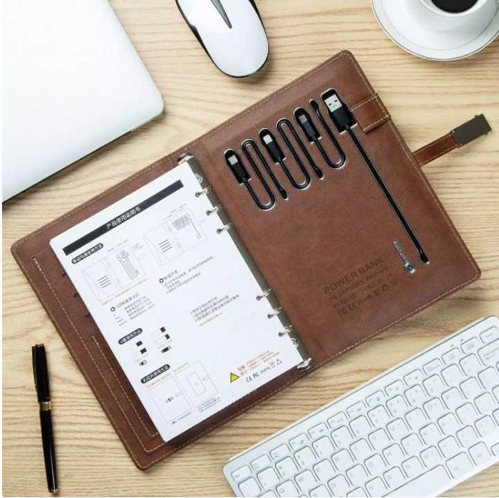 Блокнот с зарядкой и флешкой — для iPhone, Samsung, Подарка