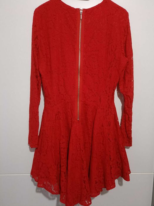 Rochie roșie - aspect dantelă | H&M