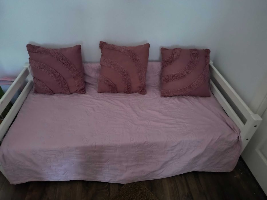 Pat  lemn masiv cu somiera