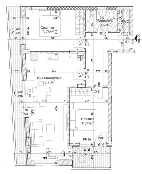 Продава се Тристаен апартамент в Варна, Левски - 113 кв.м за 1806 €/кв.м - Снимка #1