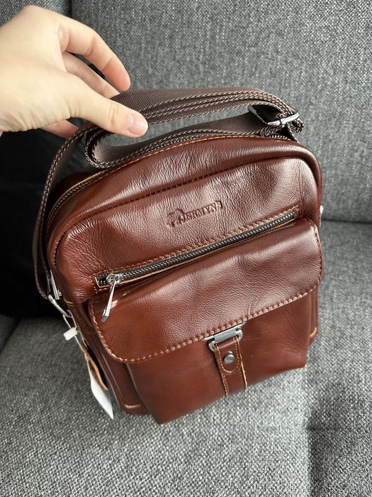JERMYN'S  Geanta messenger barbati piele naturala