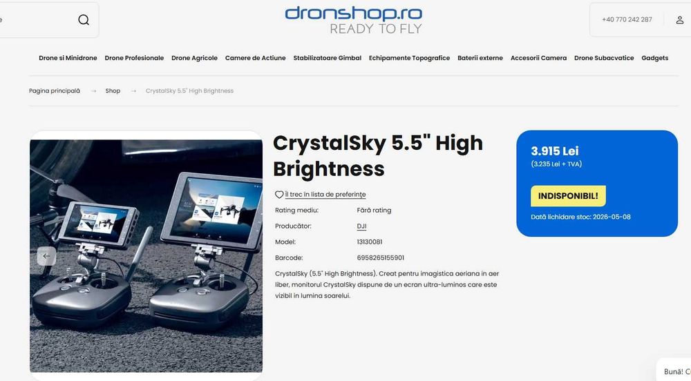 Monitor DJI CrystalSky 5.5 inch