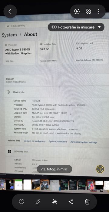 Nvidia 3060 TI  procesor amd 5600g  Monitor aoc 165hz kit mouse tastatura steelseries