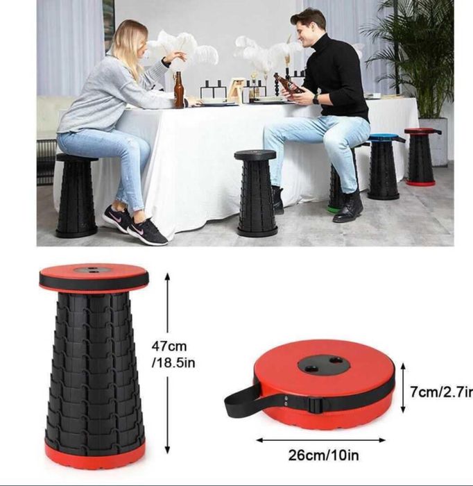 Scaun Extensibil cu pliere telescopica diverse culori negru rosu albas
