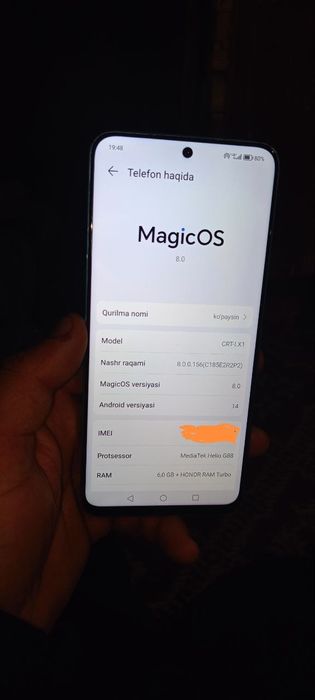 HONOR X8A xolati yangi dek