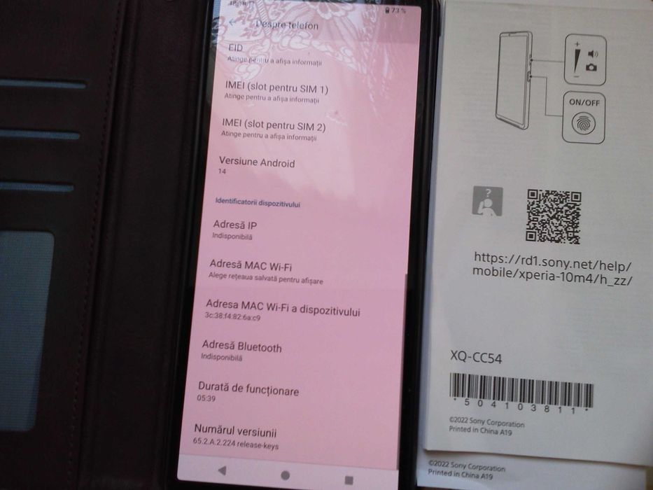 Telefon Mobil SONY XPERIA 10- IV si Husa protectie din piele.