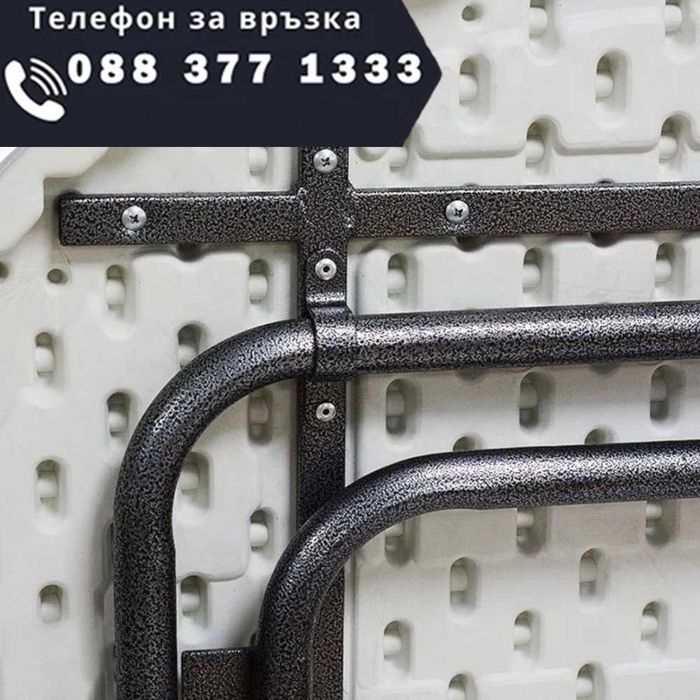 НЕМСКА Компактна и Практична Сгъваема Кръгла Маса Кетъринг + ЛЕД ФЕНЕР