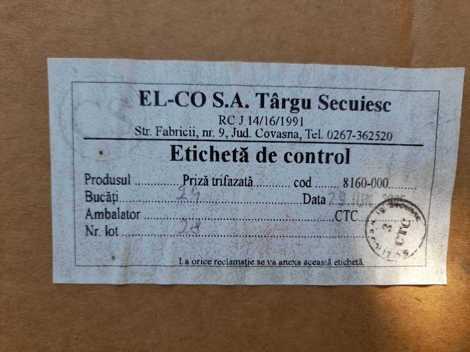 Priza trifazica El-Co 24 bucati noi