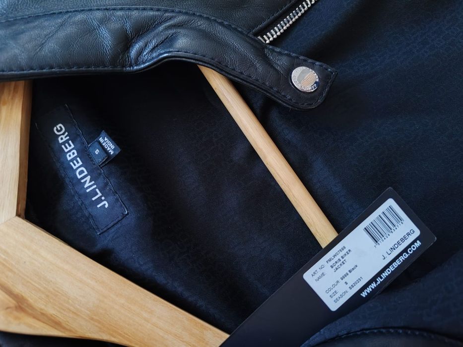 Geaca piele naturala - J.Lindeberg Boris Biker, lamb leather, noua, S