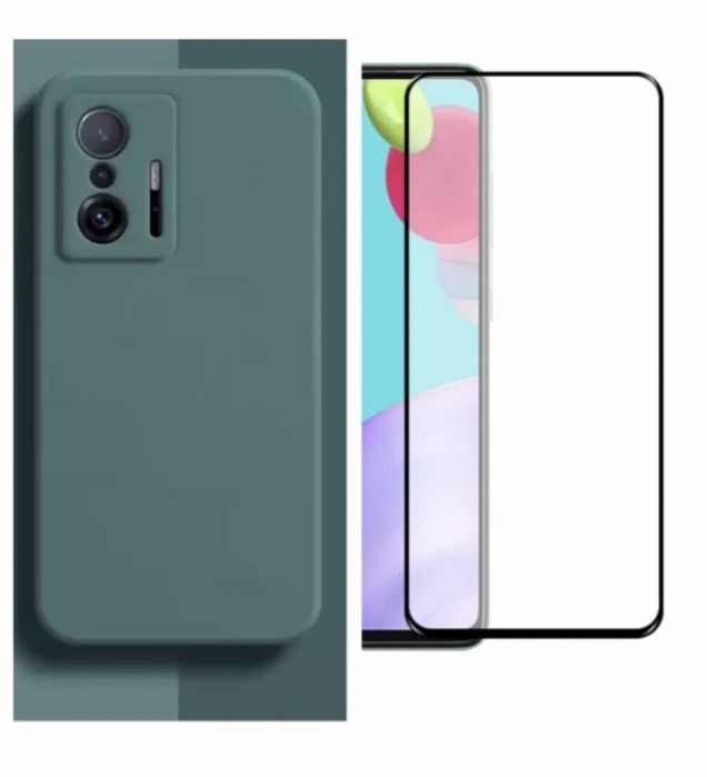 Husa Silk Alcant si Folie Sticla Xiaomi Redmi 11T 12 13C PRO LITE 14C