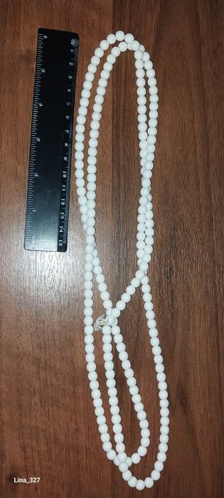 Бусы Белый агат, СССР.