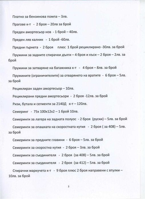 Продавам едрогабаритни и авточасти за "Москвич 1500 и 1360" и "Варбург
