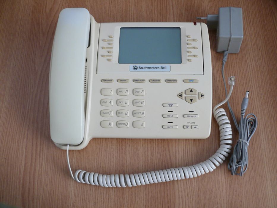 Telefon fix Southwestern Bell cu alimentator, în stare bună