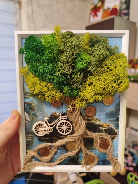 Ръчно изработени картини със скандинавски мъх