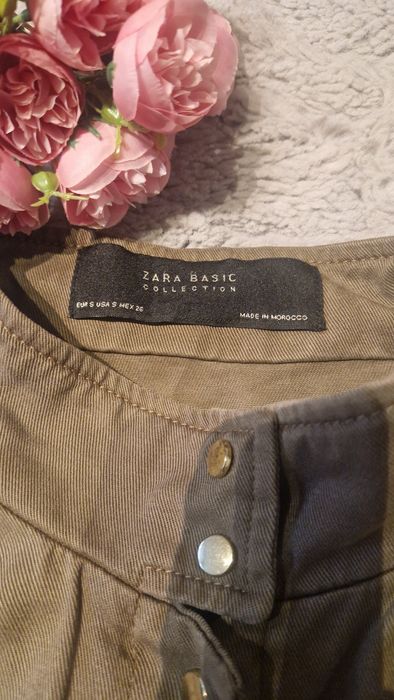 Geacă ușoară de primăvară ZARA S verde militar kaki măsliniu