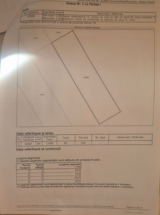 Teren intravilan 1008 mp Moara Vlăsiei, deschidere 16m, utilități în apropiere