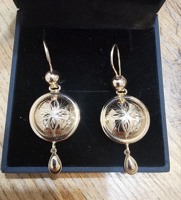 Серьги-самовары, 585 проба, Казахстан