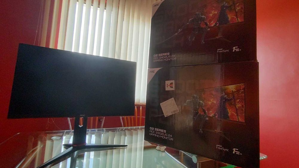 2 броя монитори AOC 24G2U5/BK 23.8inch 249лв Брой отлични ПрегледТест