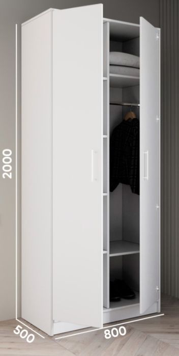 Шкаф белый распашной