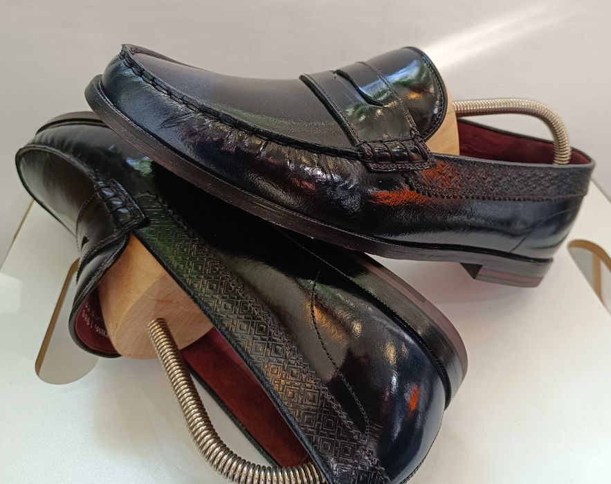 Pantofi loafer 41.5 42 penny Ted Baker London NOI piele lustruita lac