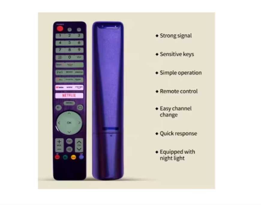 Telecomanda TV universala cu butoane fosforescente