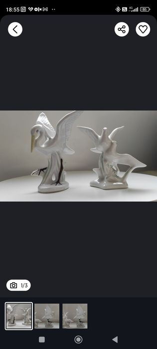 Bibelouri ceramica/portelan: egreta si turturele