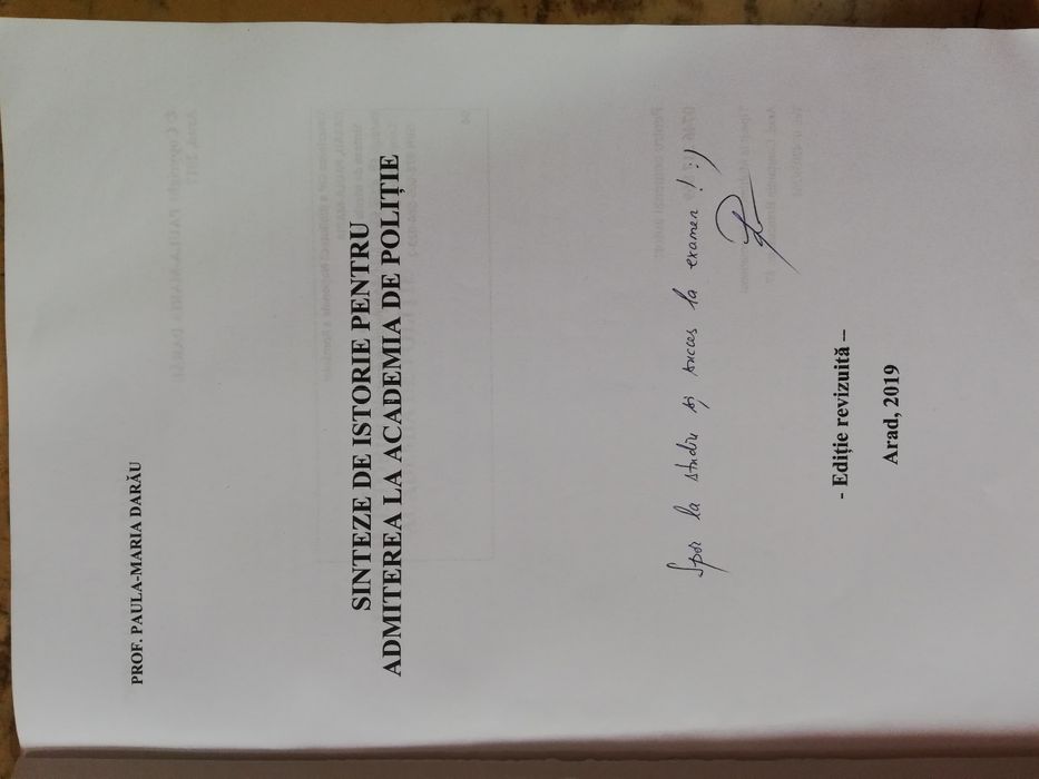 Culegere pentru Academia de poliție -Istorie