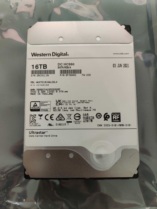Hard Disk 16TB WD Ultrastar DC HC550 SATA3 Enterprise | Garanție 12 luni