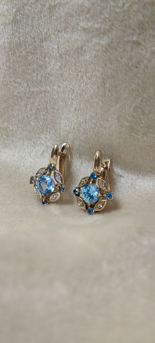 Серьги золотые ЖанТаС ломбард Астана