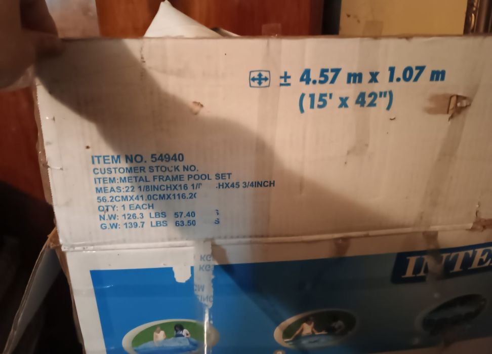 Piscina Intex cu cadru metalic  4.57 diametru si 107cm adancime