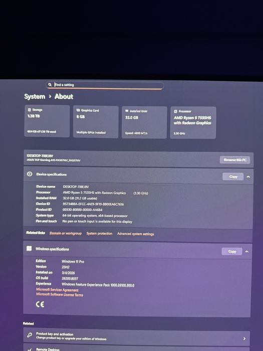 Laptop gaming Asus TUF  A15 FA507NV