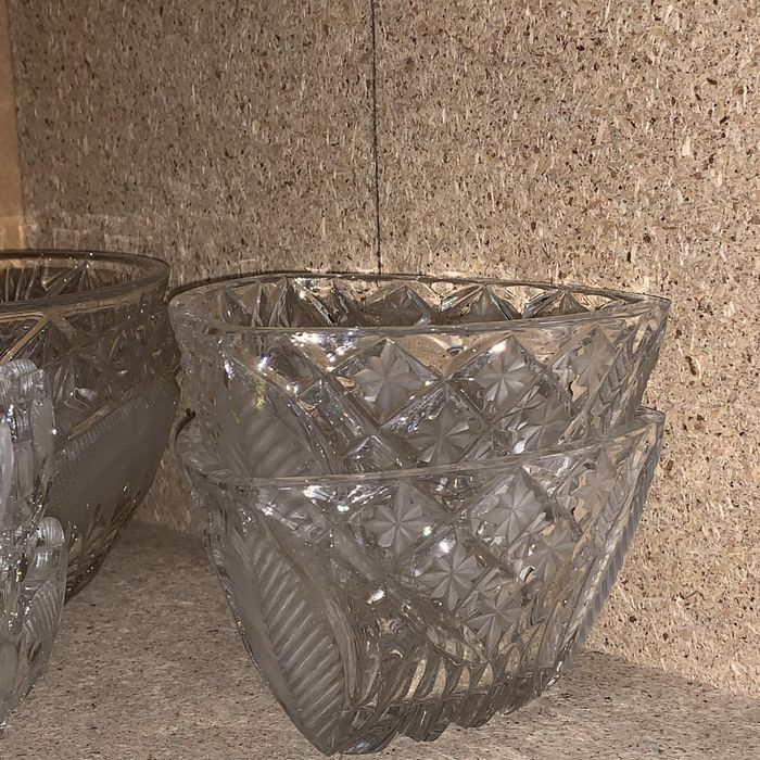 Хрустальные вазы посуда хрусталь 10 шт