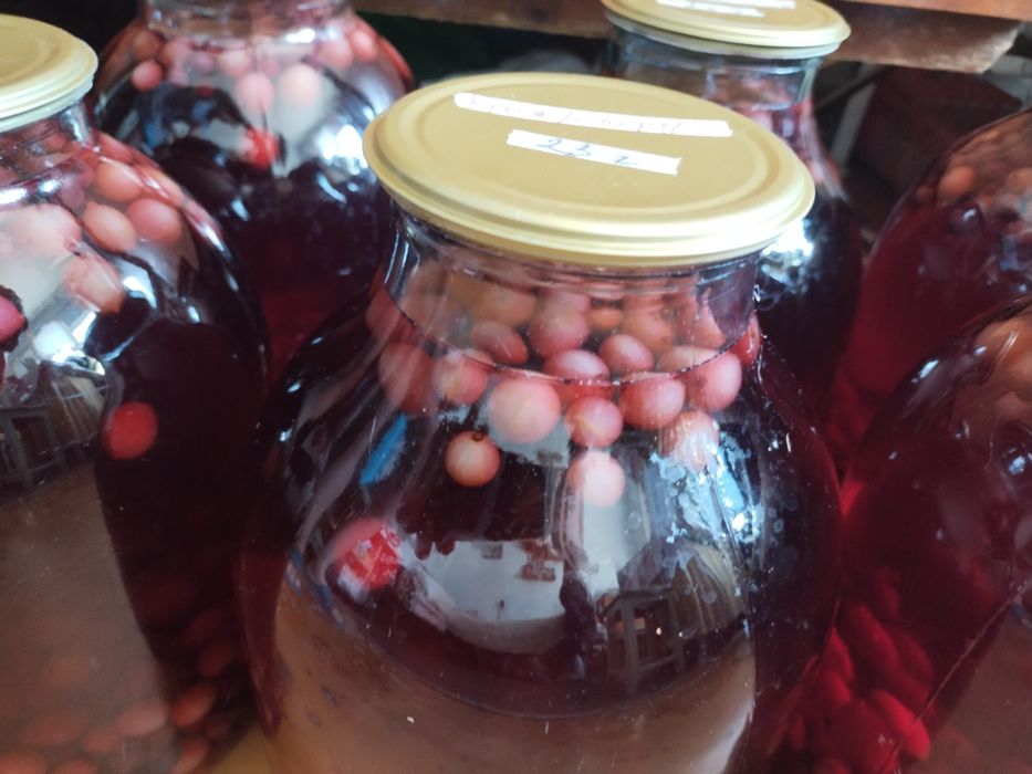 Компот вишневый, компот из крыжовника с черной смородиной 2600 тг 3 л