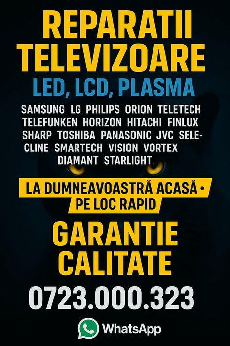 Reparatii televizoare Ilfov tot judelul Ilfov la dvs acasa pe loc