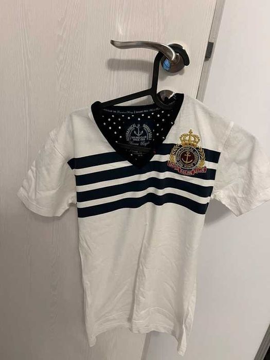 Marina Royale tricou femei cu emblemă brodată la piept aurie coroană