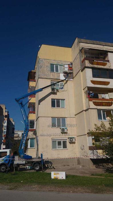 Услуги с вишка, рязане на опасни дървета, дробилка под наем.