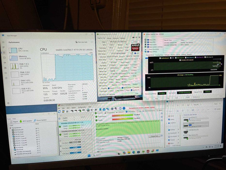 Unitate PC Light Gaming I7-4770 16GB RAM 3TB HDD AMD RADEON R5 310 2GB