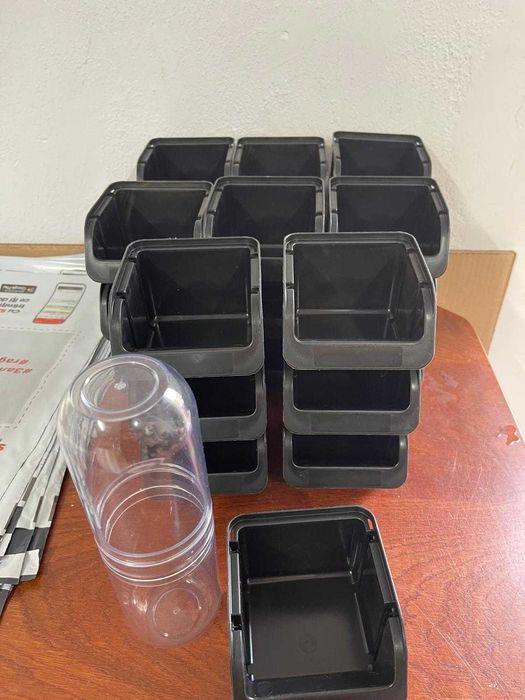 Cutii stivuibile pentru depozitare Hünersdorff, 25 buc, cutii prezentare – dimensiunea 1 – Fabricate din polipropilenă (PP) rezistentă la spargere