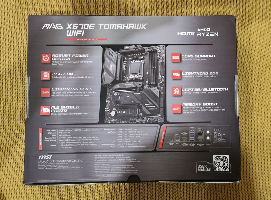MSI MAG X670E Tomahawk Wi-Fi нова дънна платка