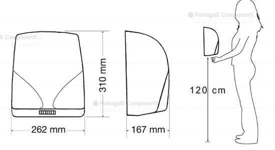 Професионален Иноксов Стенен Сешоар с Фотоклетка Fumagalli Italy