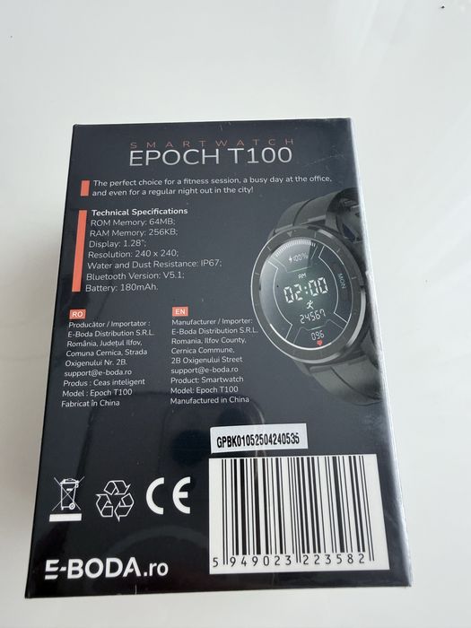 Smartwatch E-BODA Epoch T100 Energyfit Dark