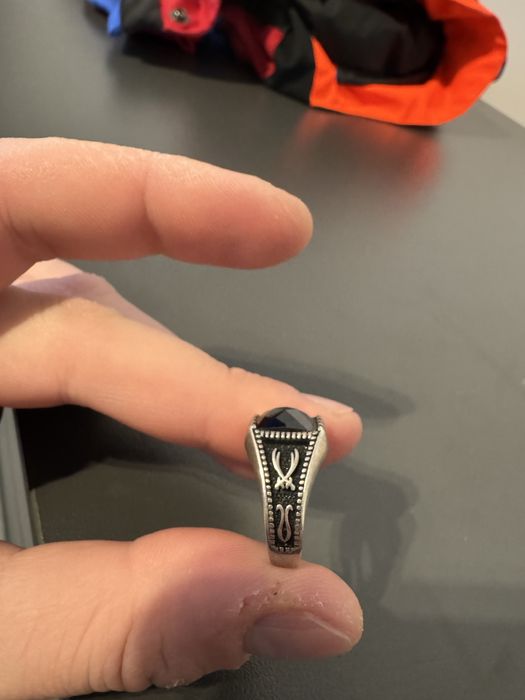 Масивен мъжки сребърен пръстен 925 с черен оникс