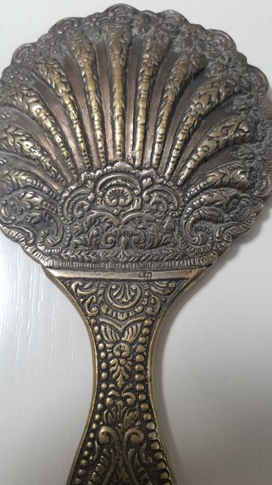 Oglinda Vintage din alama argintata