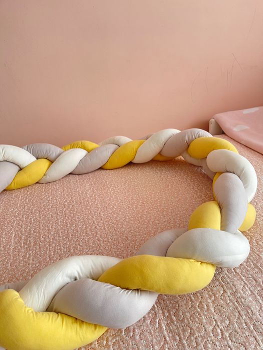 Плетен протектор за бебешко легло – 3 части