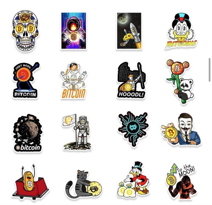Биткойн стикери различни модели