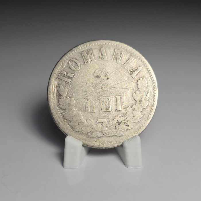 Moneda 2 lei 1873 Carol