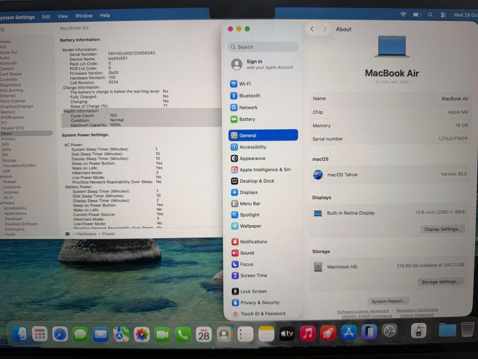 MacBook Air 13" M4 Chip 10-CPU, 8-GPU, 16GB RAM, 256GB SSD