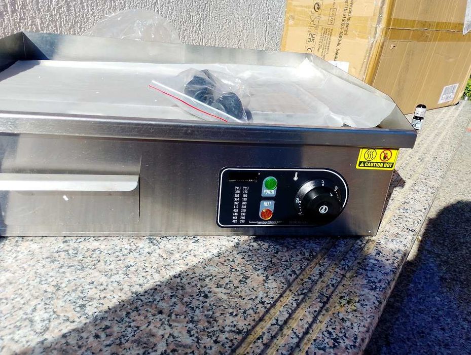 grill gratar plita  inox neted-striat electric putere 3kw 230v  nou