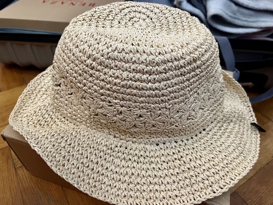 Palarie plaja brodata paie