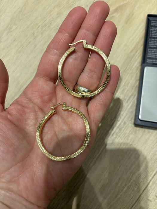 Cercei creole din aur – model grecesc 14 K